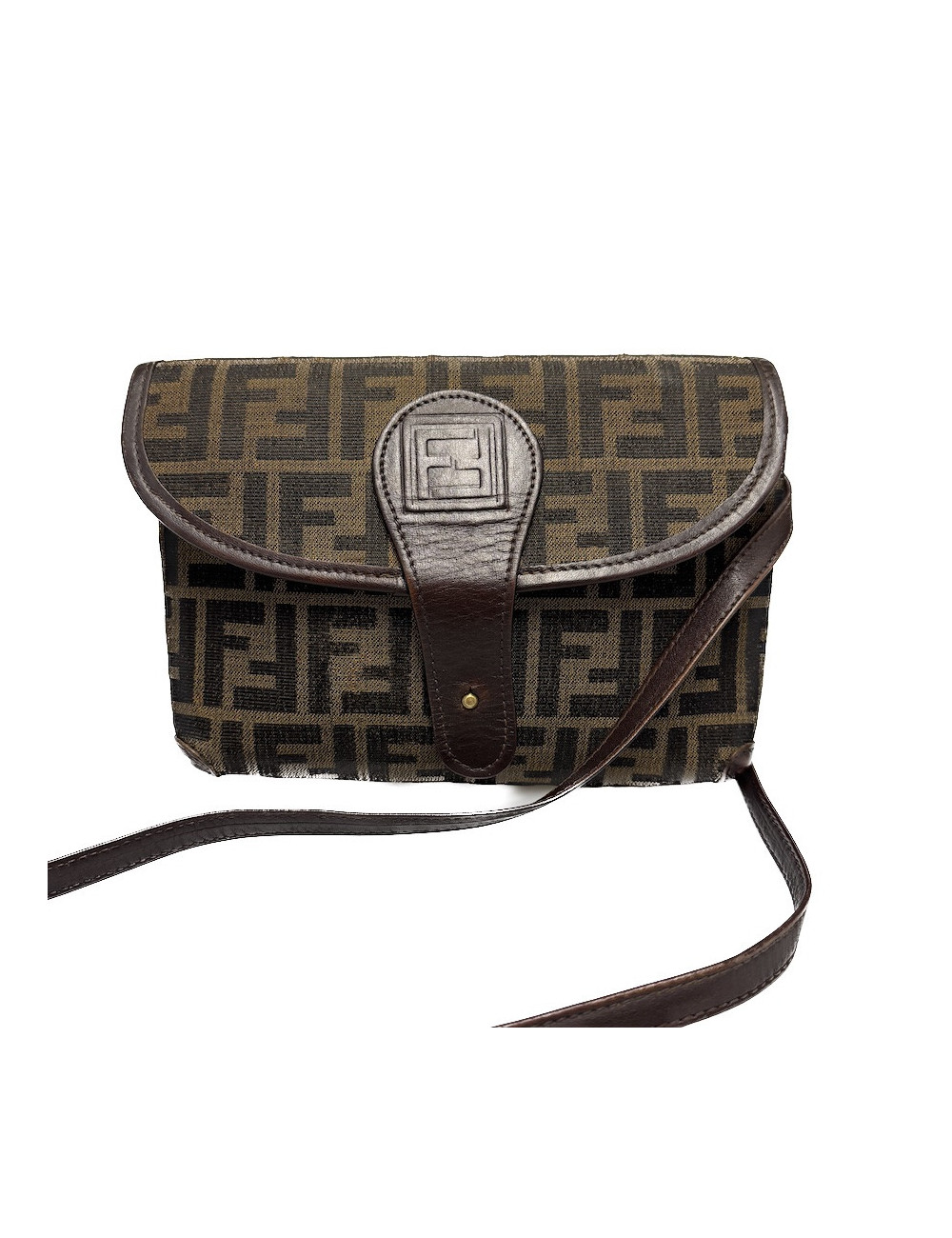 Sac Fendi bandoulière double F marron : occasion certifiée authentique