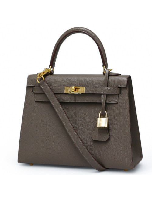 Sac Hermès Kelly 25 étoupe : livraison express dans le monde entier