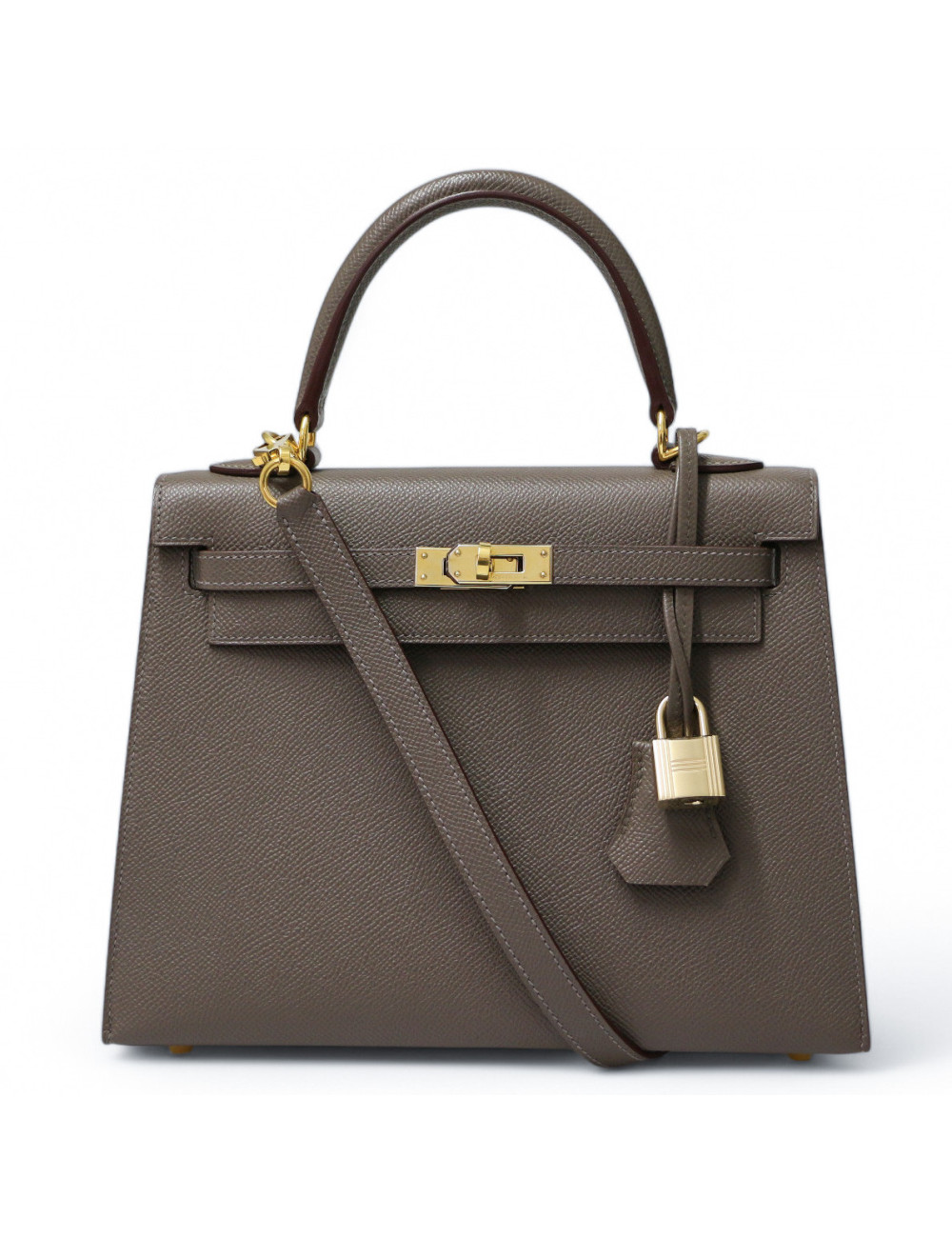 Sac Hermès Kelly 25 étoupe : livraison express dans le monde entier