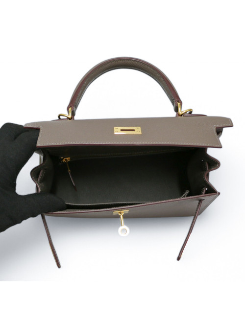 Sac Hermès Kelly 25 étoupe : livraison express dans le monde entier