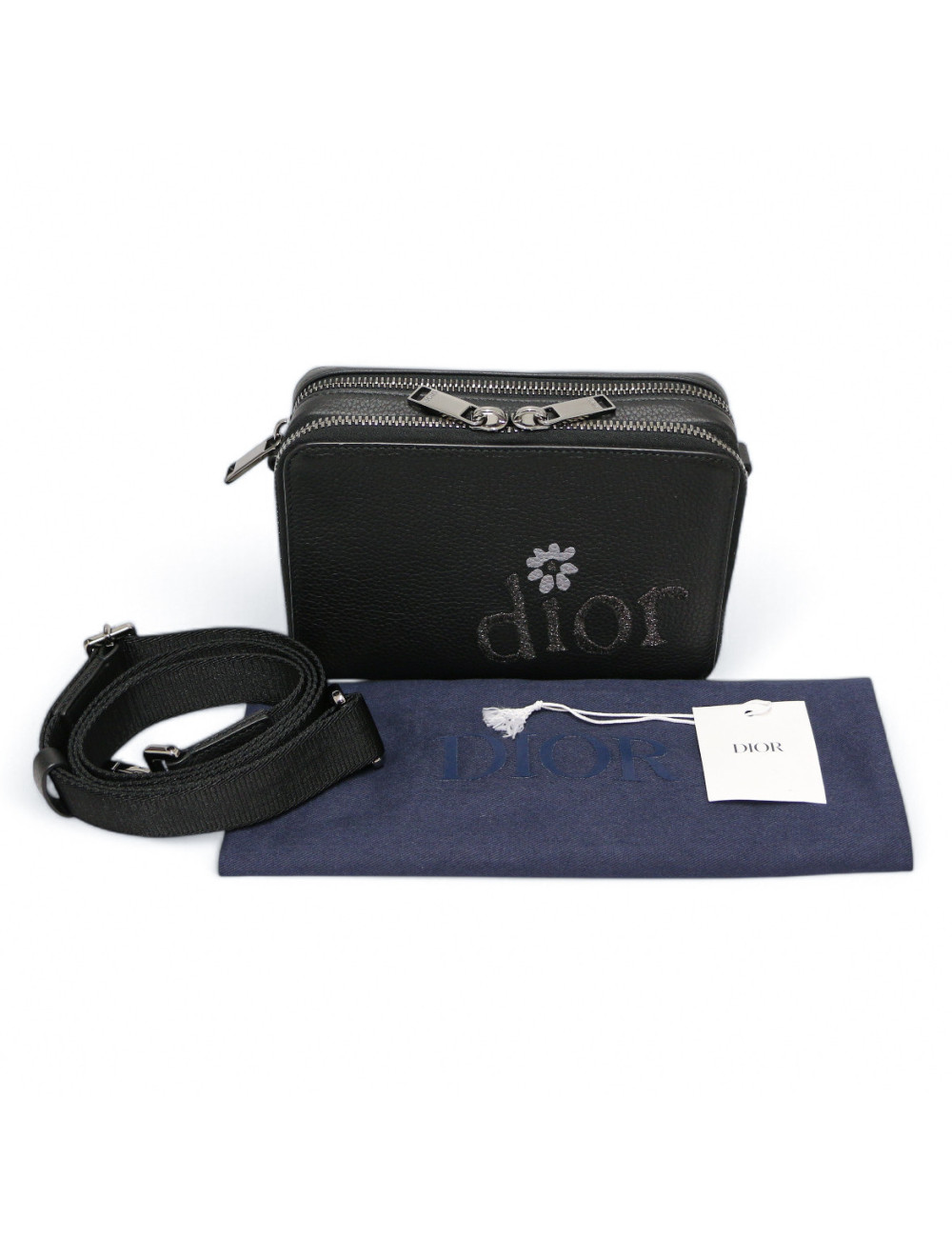 Sac bandoulière DIOR cuir de veau noir