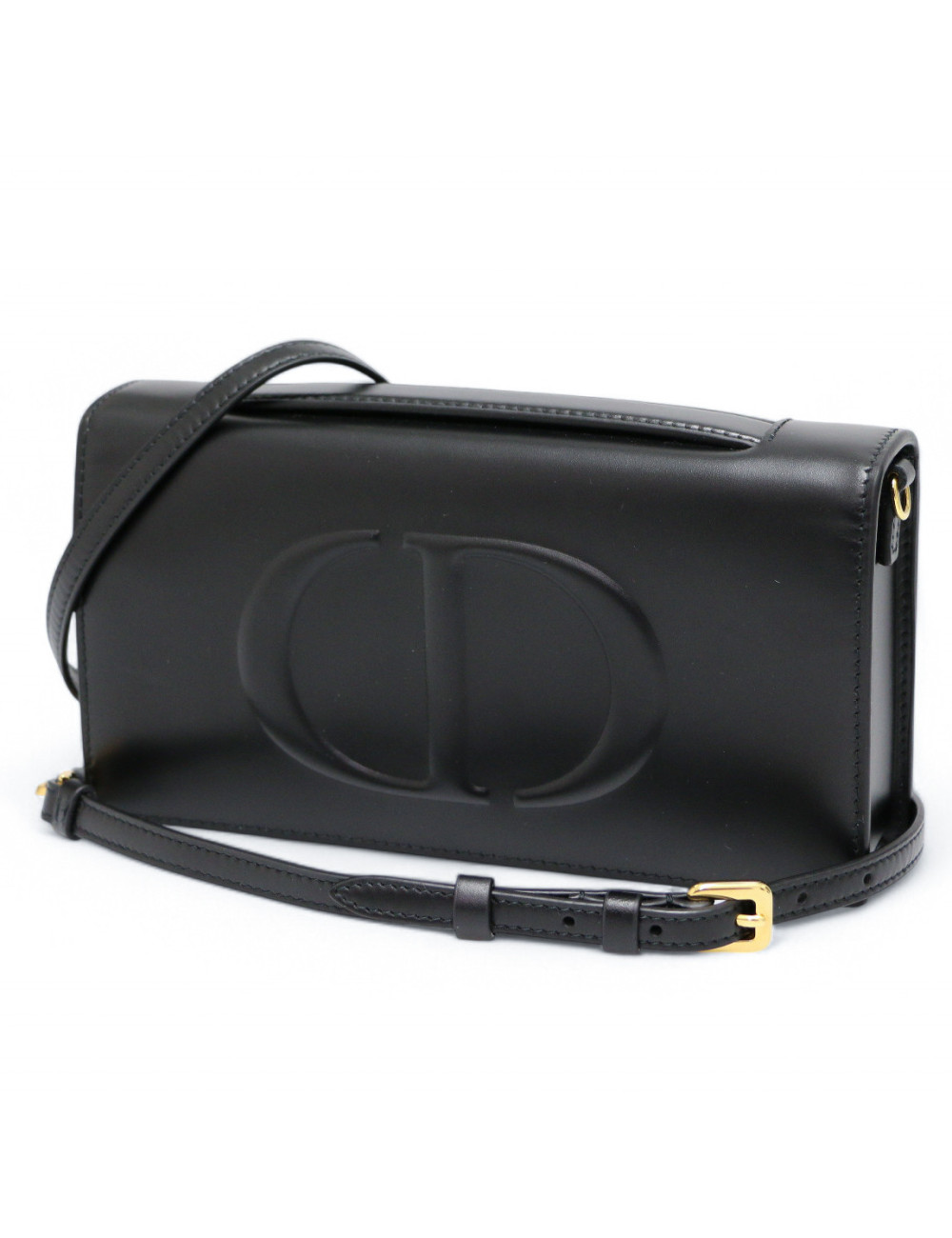 Mini sac Dior bandoulière cuir de veau noir : livré dans son dustbag