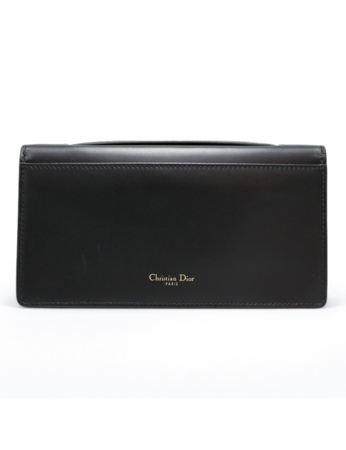 Mini sac Dior bandoulière cuir de veau noir : livré dans son dustbag