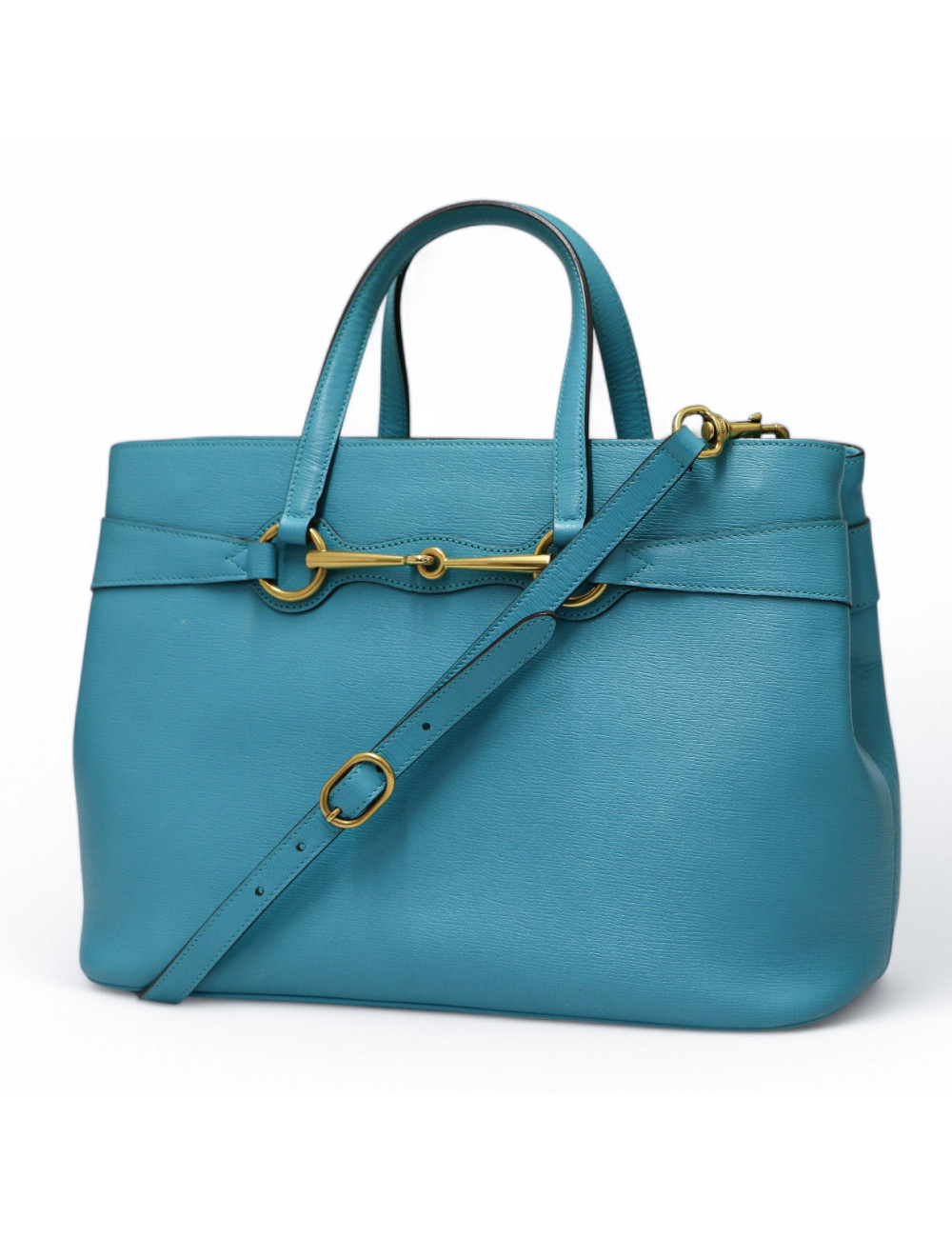 Sac Horsebit 1955 GUCCI cuir bleu turquoise
