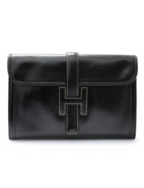 Pochette Jige Hermès noire  : livraison gratuite partout en Europe