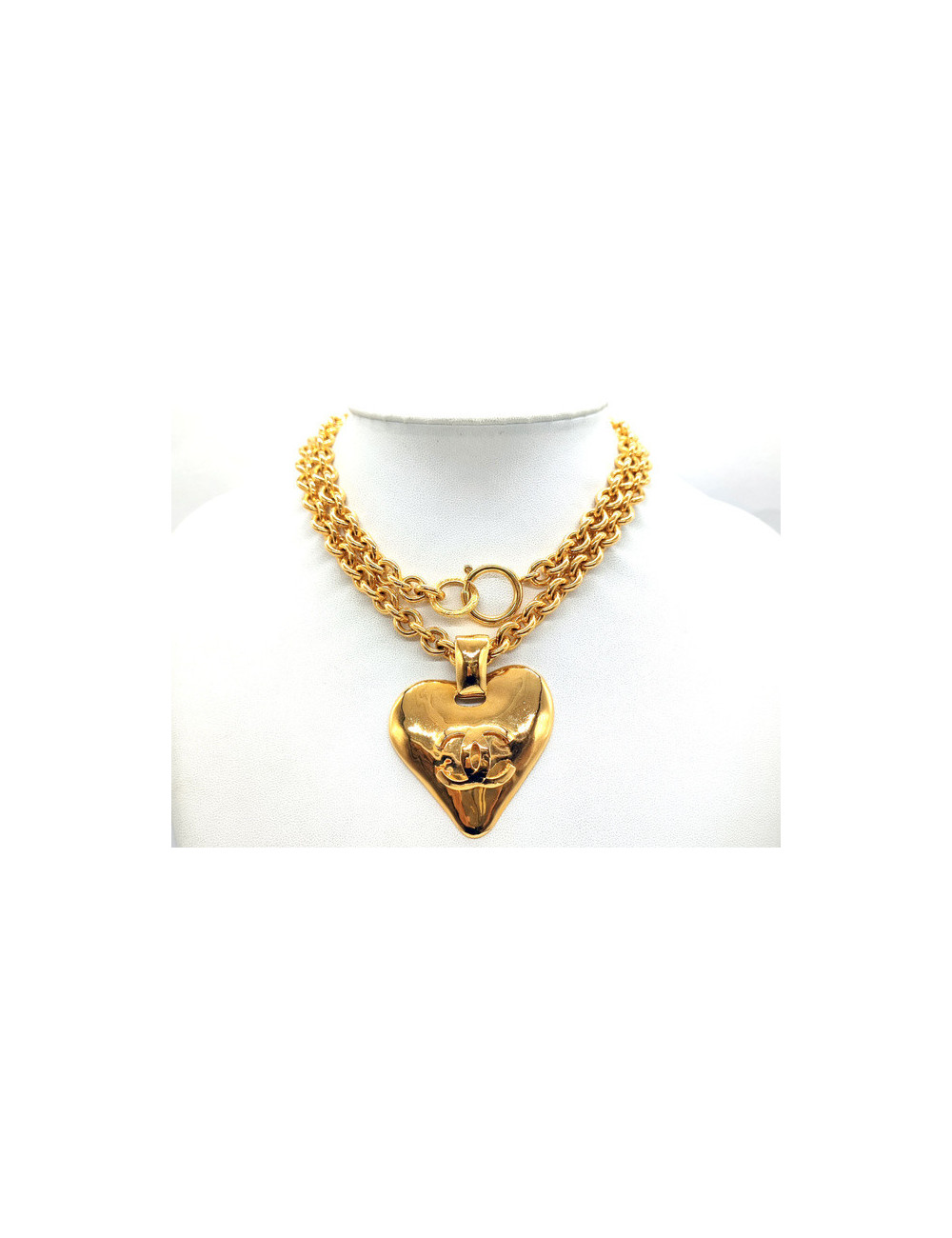 Collier coeur CHANEL vintage