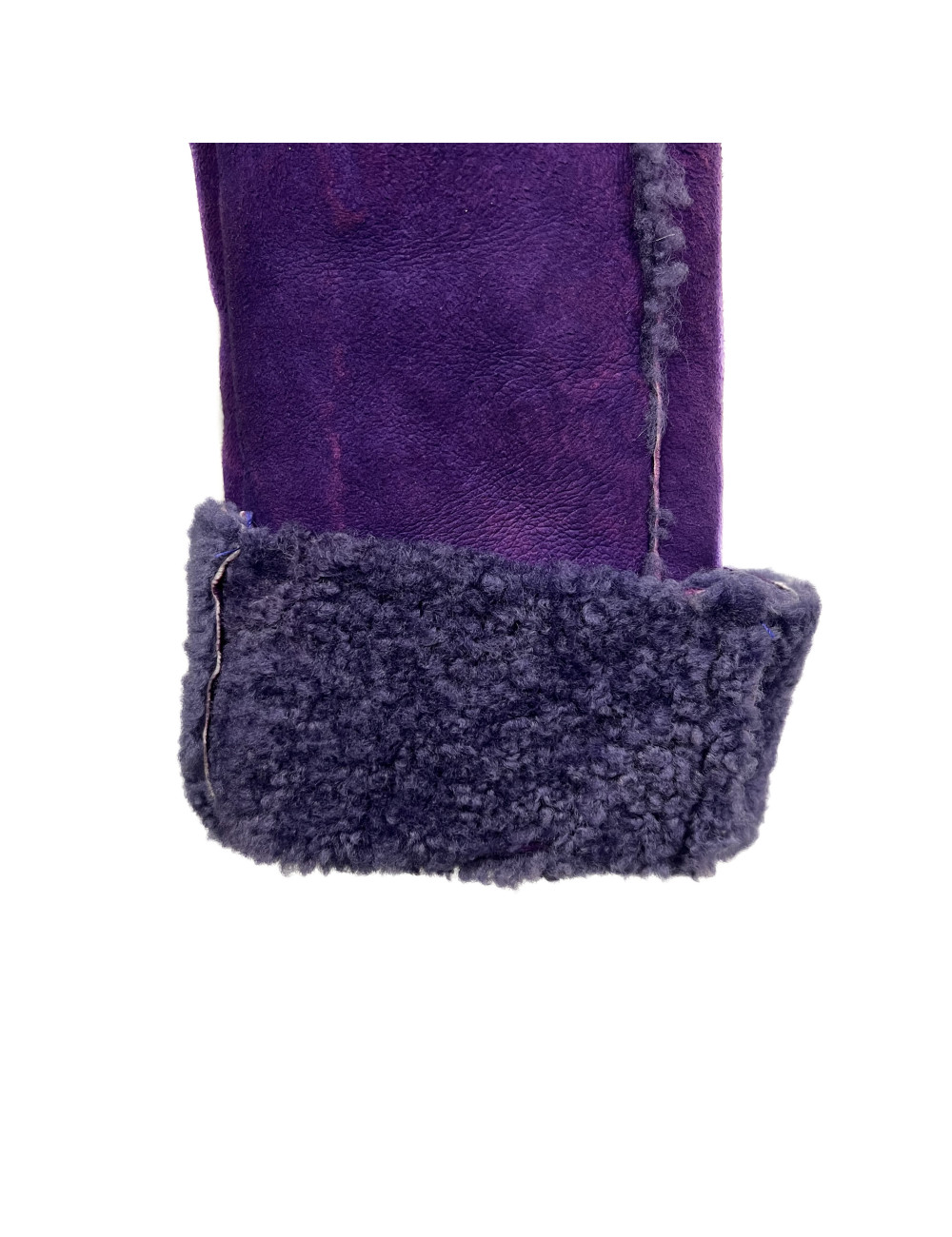 Veste T36 CHANEL peau retournée violette