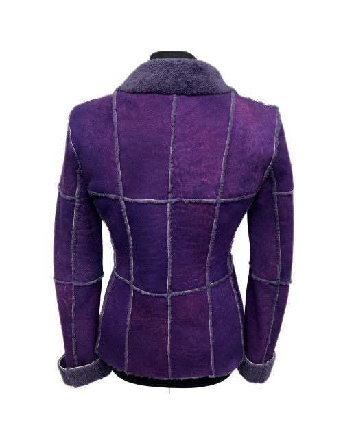 Veste CHANEL peau retournée violette T36