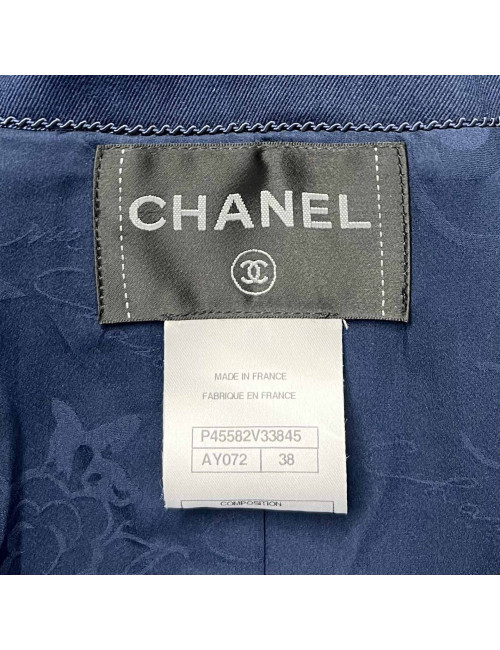Trench coat denim CHANEL T 38 bleu