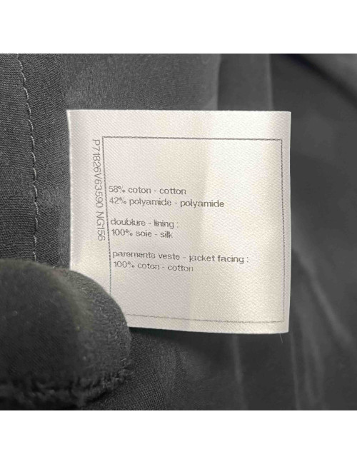 Veste longue CHANEL T 38 tweed  fils d'argent