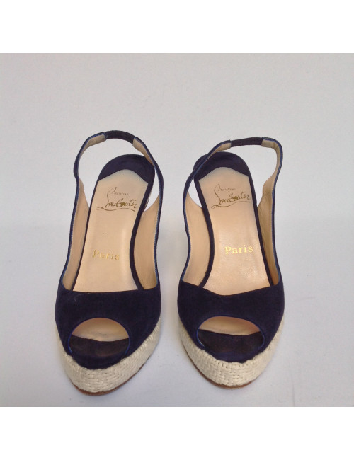 escarpins LOUBOUTIN T 35.5 bleues