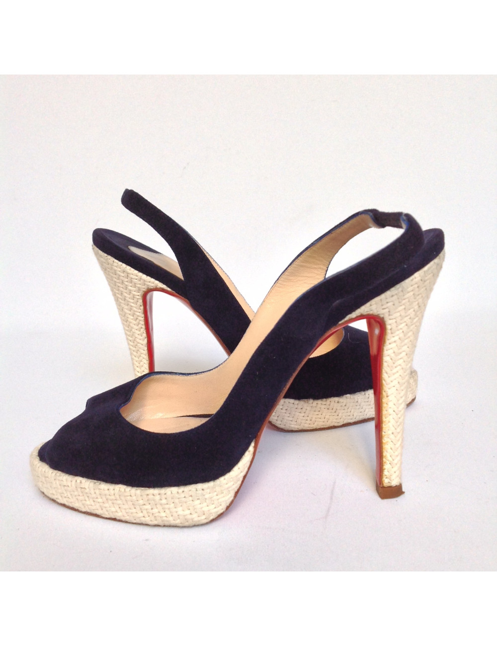 escarpins LOUBOUTIN T 35.5 bleues