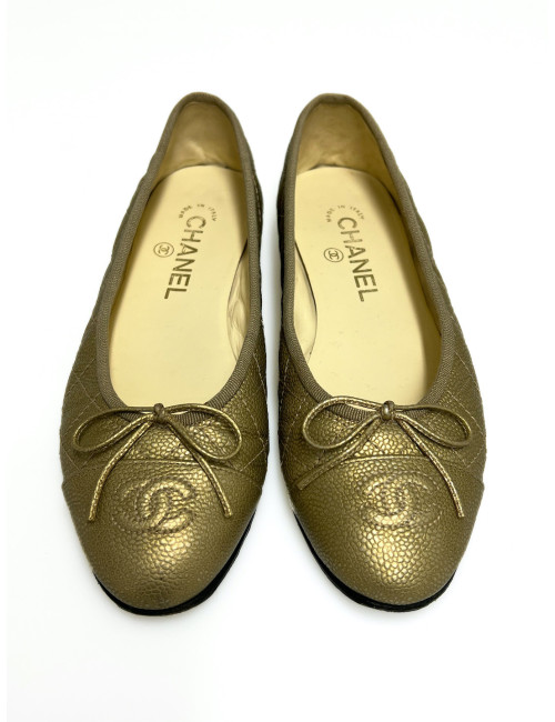 Ballerines Chanel T37,5 matelassées : occasion certifiée authentique