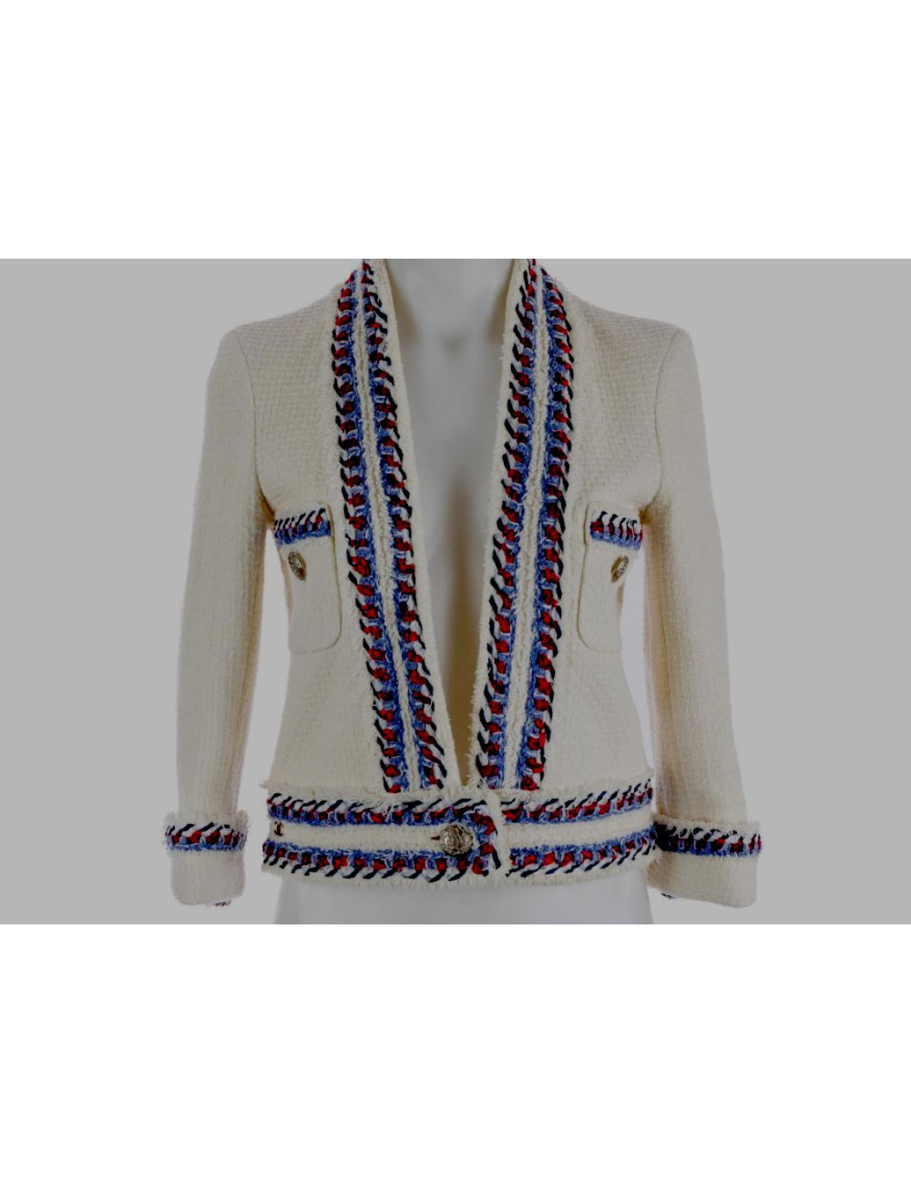 Veste courte Chanel T 36 tweed 2010 : occasion certifiée authentique