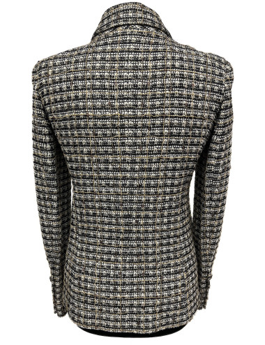 Veste CHANEL longue T36 croisée fils d'or 2
