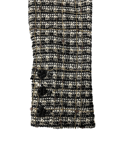 Veste CHANEL longue T36 croisée fils d'or