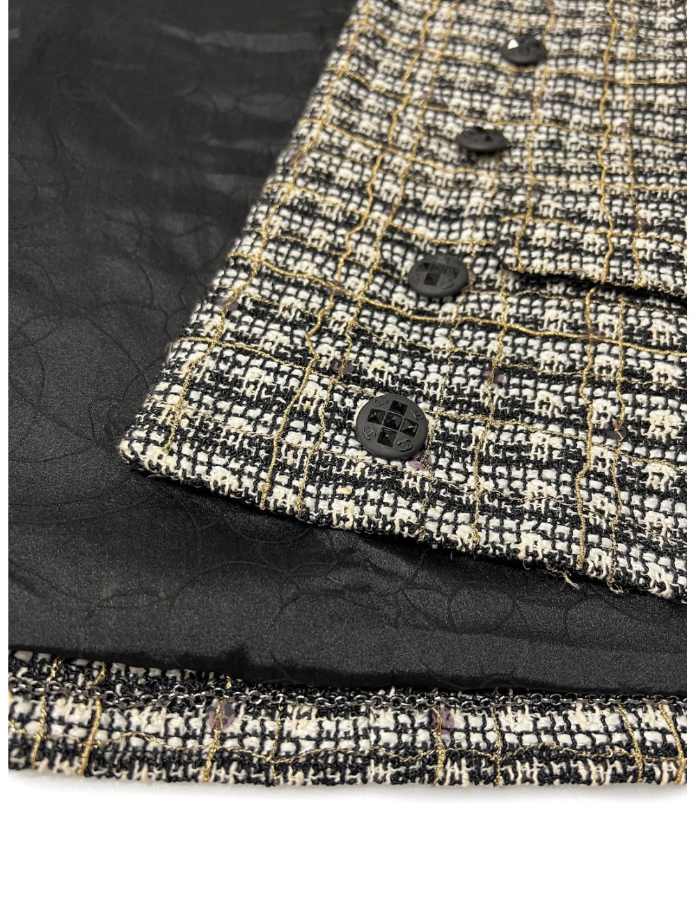 Veste Chanel croisée T36 croisée fils d'or : livraison gratuite