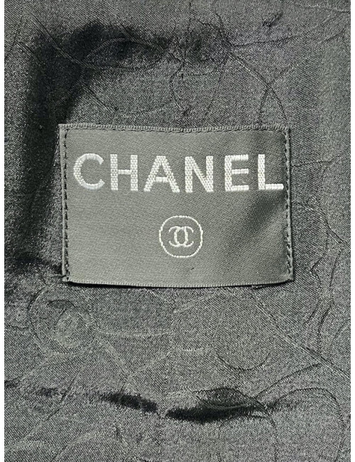 Veste CHANEL longue T36 croisée fils d'or