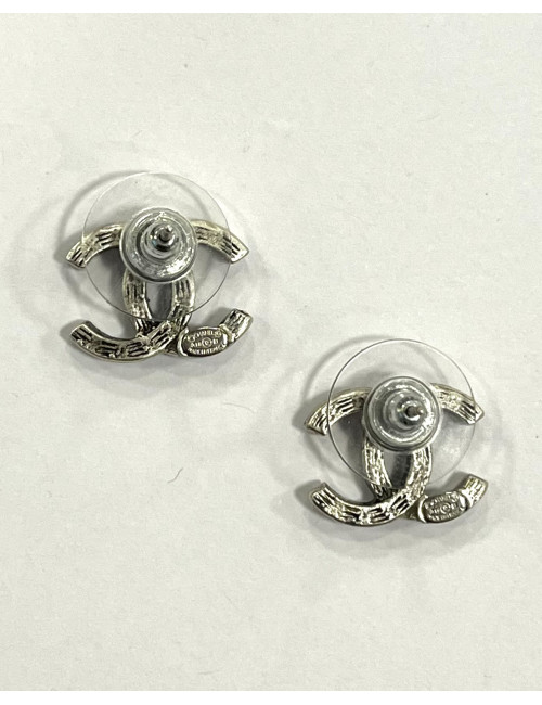 Clous argent CHANEL strass