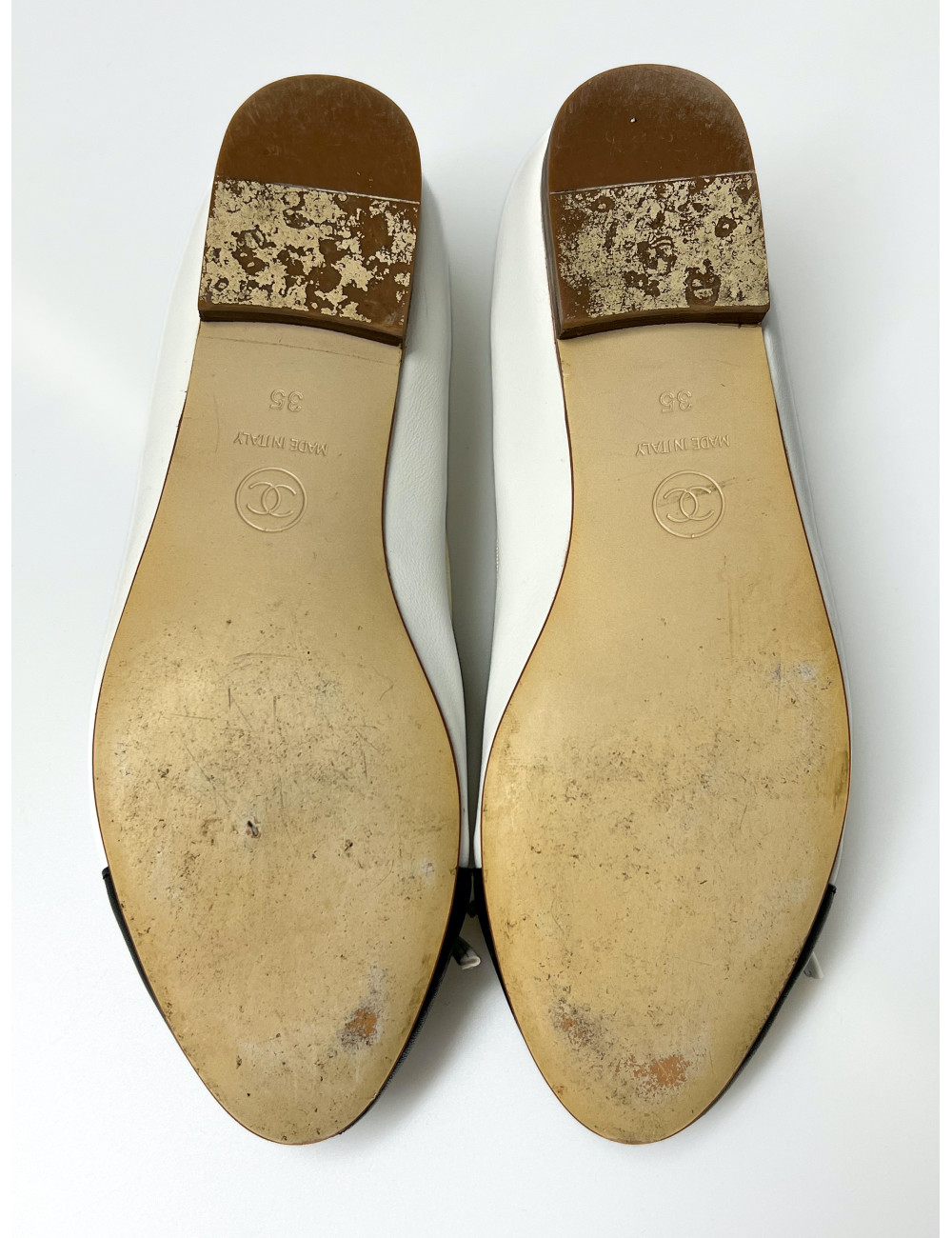 Ballerines CHANEL bicolore noir et blanc T35
