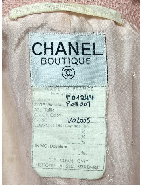 Magnifique veste Chanel rose tweed T42 : livraison express disponible