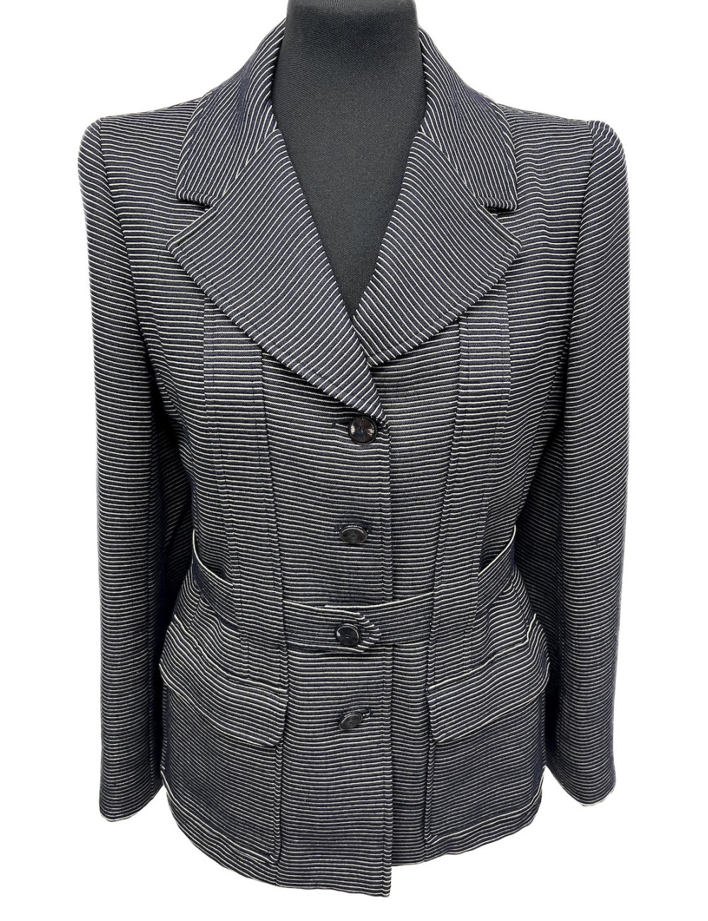 Veste CHANEL bleu marine T42 rayé