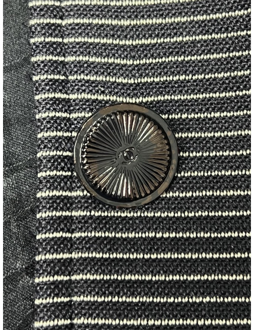 Veste CHANEL bleu marine T42 rayé