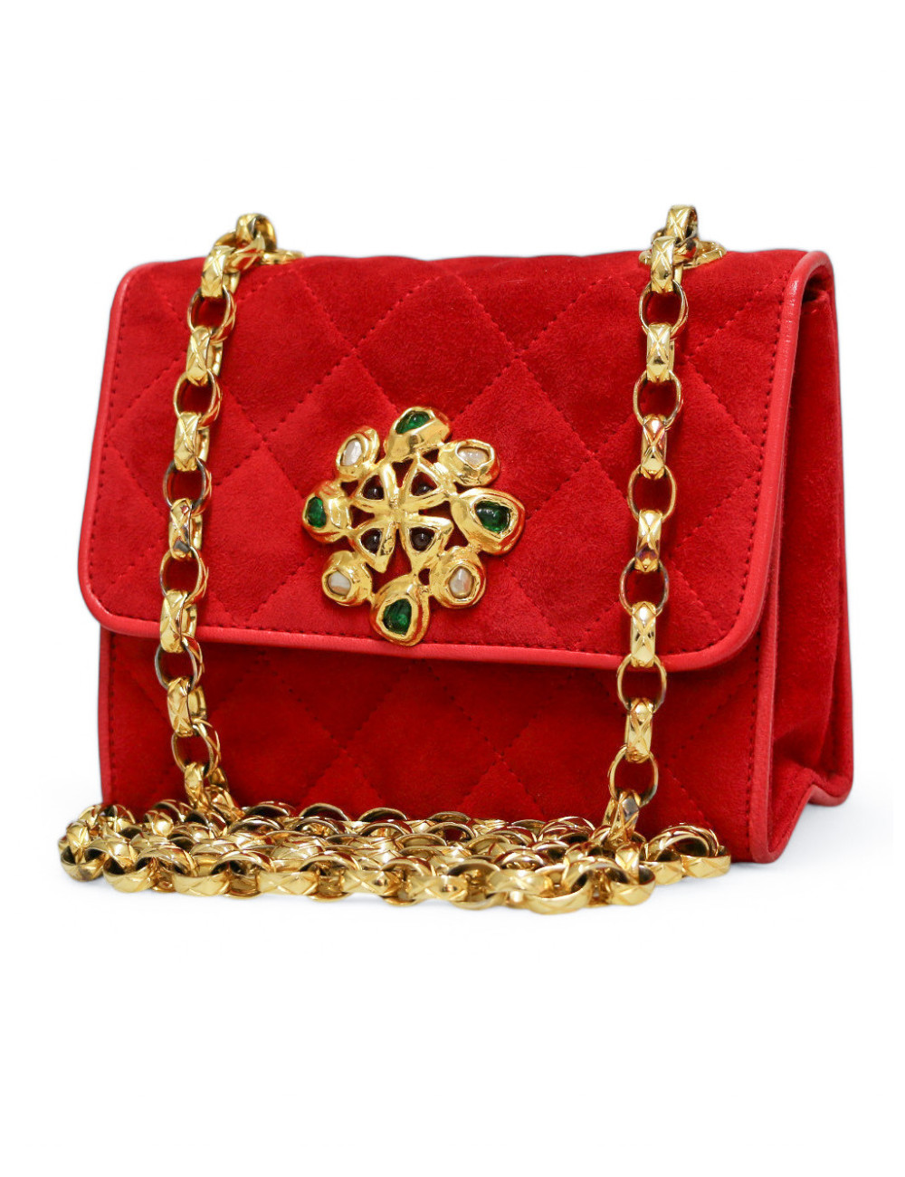 Sac Gripoix CHANEL velours rouge