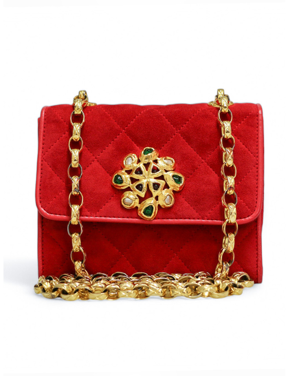 Sac Gripoix CHANEL velours rouge