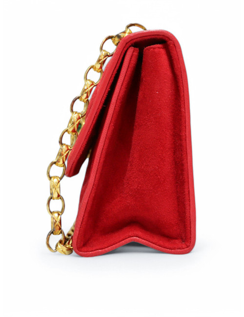 Sac bijouterie Gripoix Chanel en velours rouge : occasion certifiée authentique