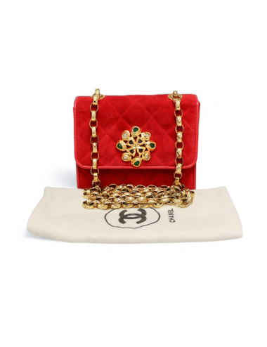 Sac Gripoix CHANEL velours rouge 2