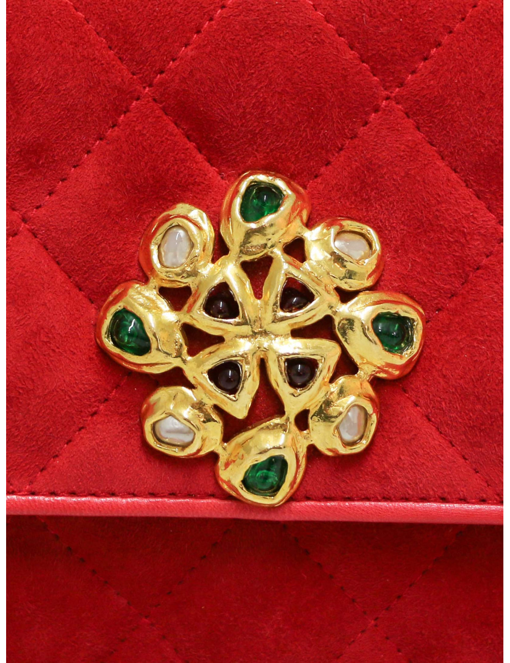 Sac Gripoix CHANEL velours rouge