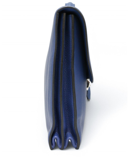 Sac à dépêches Hermès Taurillon Clémence bleu : livraison avec suivi