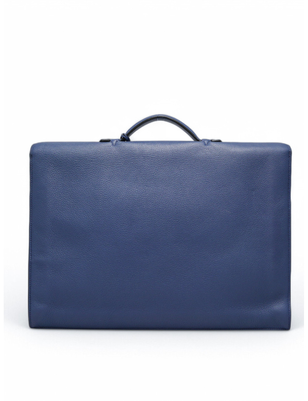 Sac à dépêches HERMES Taurillon Clémence bleu