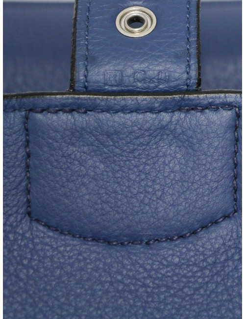 Sac à dépêches Hermès Taurillon Clémence bleu : livraison avec suivi