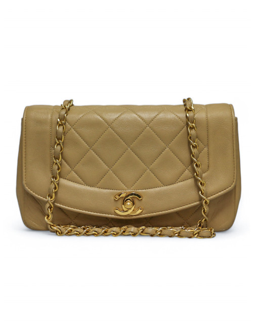 Diana Chanel beige en cuir : occasion certifiée authentique.