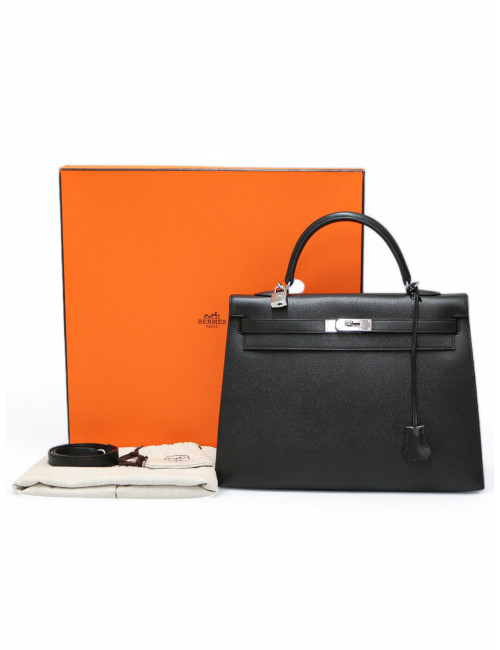 Sac Kelly 35 sellier HERMES epsom noir
