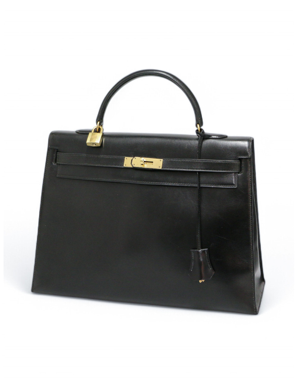 Sac Kelly box 35 Hermes noir vintage