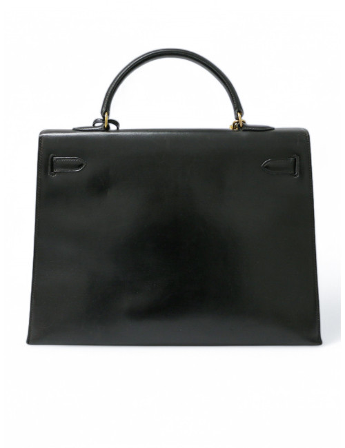 Sac Kelly box 35 Hermes noir vintage