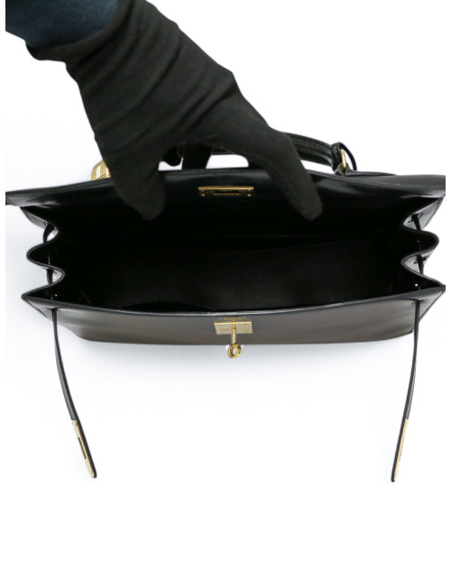 kelly box 35 Hermes noir vintage