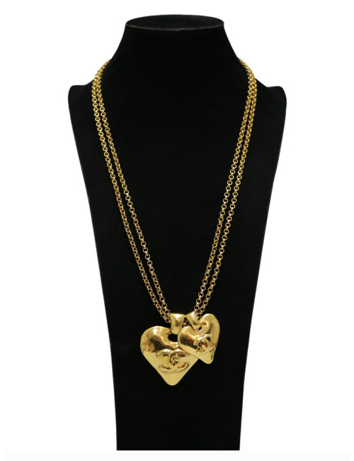 Sautoir gros coeur CHANEL doré