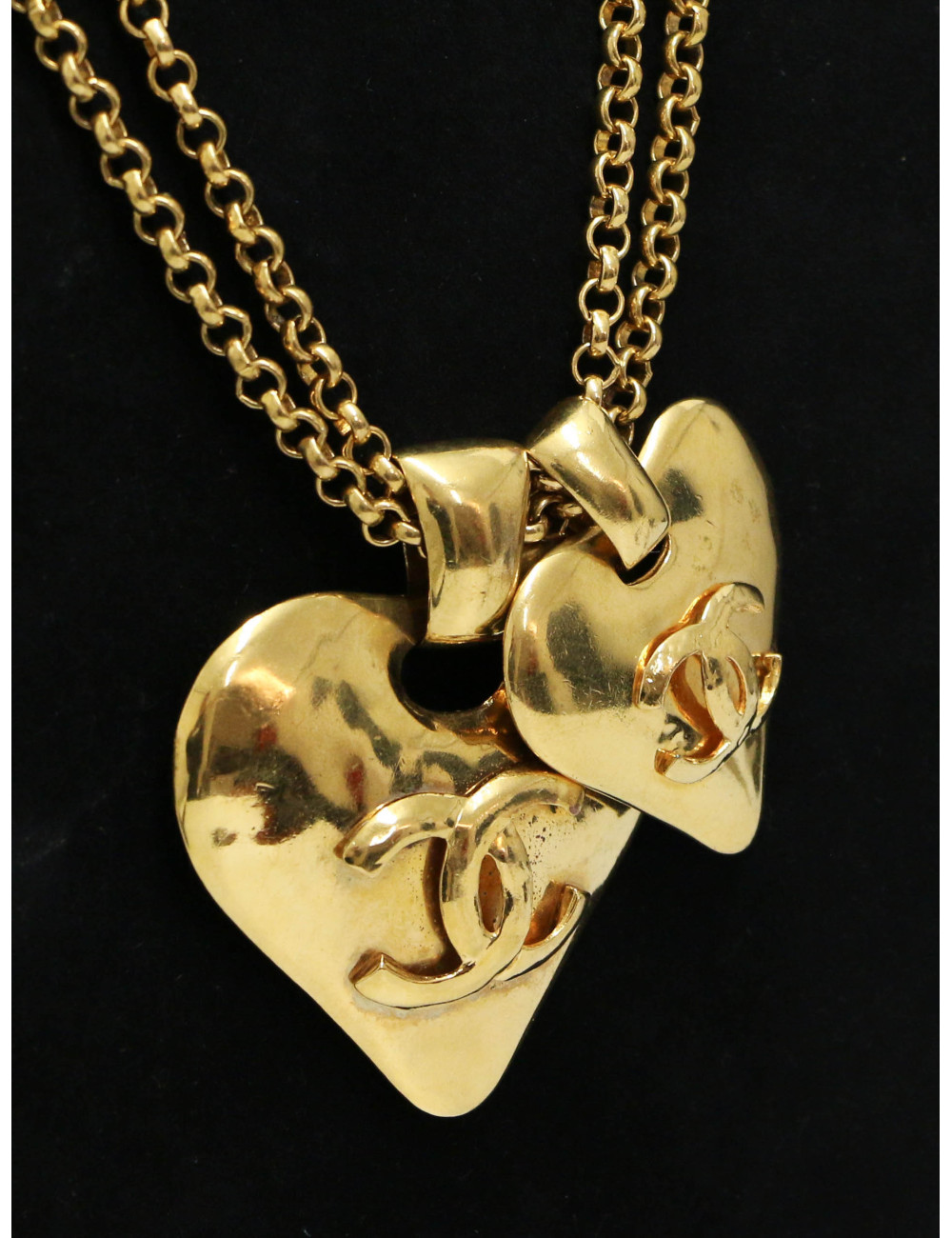 Sautoir gros coeur CHANEL doré