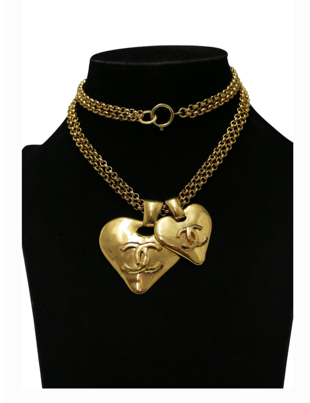 Sautoir gros coeur CHANEL doré