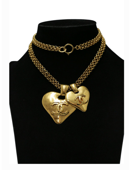Sautoir gros coeur CHANEL doré