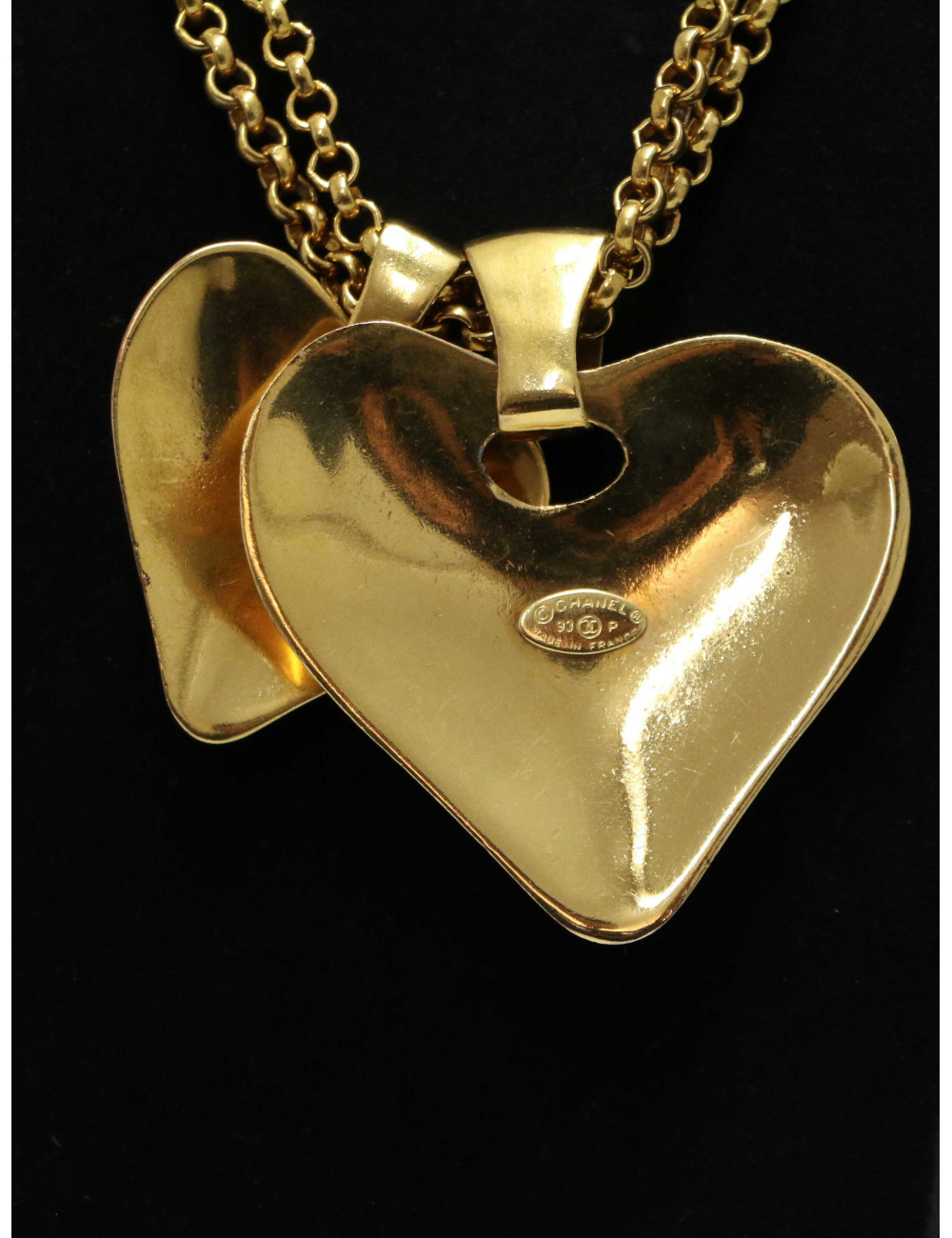 Sautoir gros coeur CHANEL doré