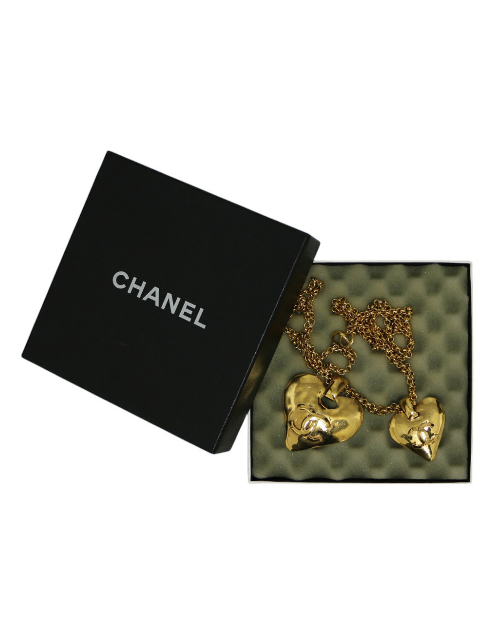 Sautoir gros coeur CHANEL doré