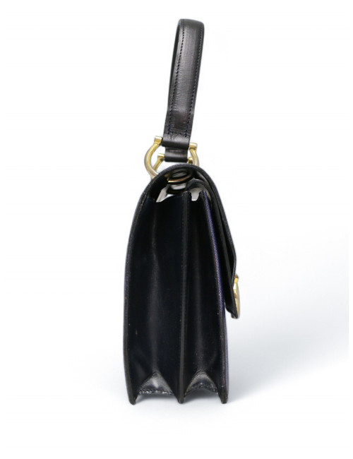 Sac Céline vintage lin et cuir bleu : occasion certifiée authentique