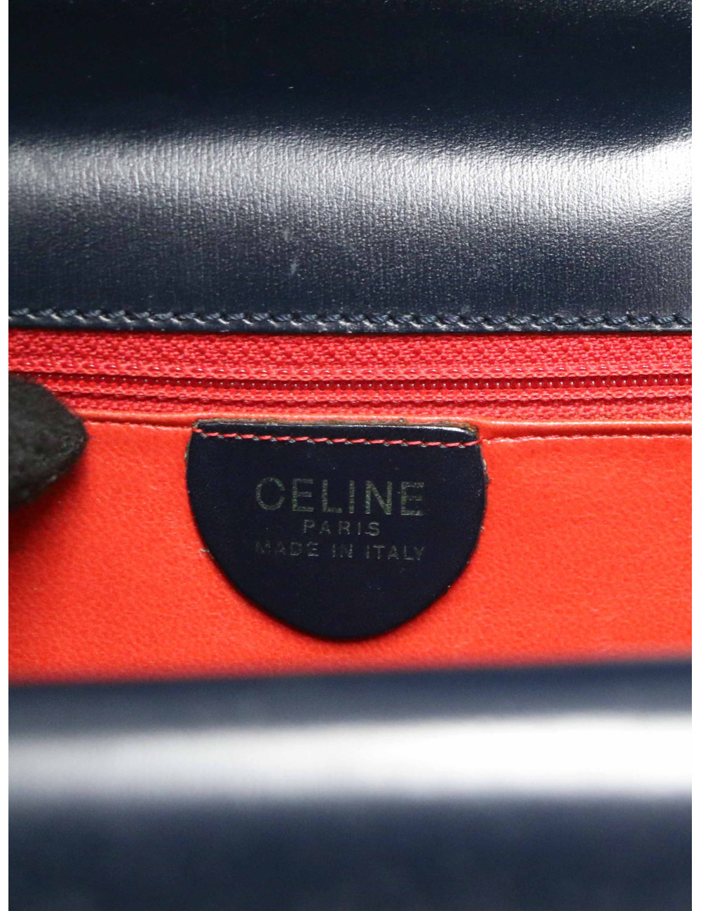 Sac Céline vintage lin et cuir bleu : occasion certifiée authentique