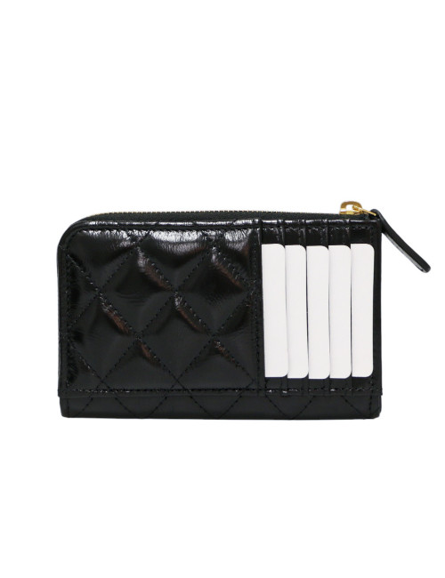 Porte cartes CHANELnoir semi brillant