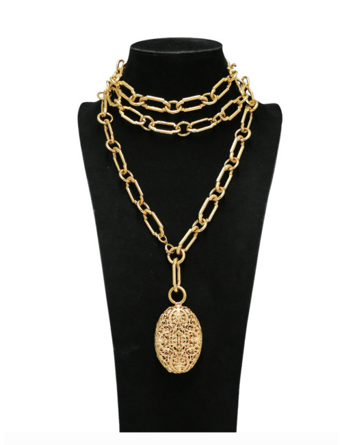 Parure CHANEL Ceinture ras de cou pendentif filigrane doré